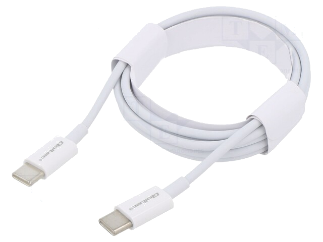 Kabel; USB 2.0; USB-C-stekker,aan beide zijden; 1,5m; wit; 60W Kabel; USB 2.0; USB-C-stekker,aan beide zijden; 1,5m; wit; 60W